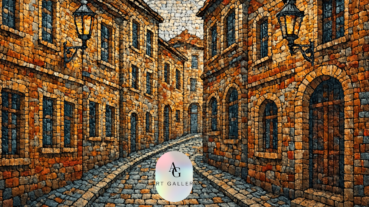 کوچه های تاریخ و هنری موزاییکی معرق کاشی